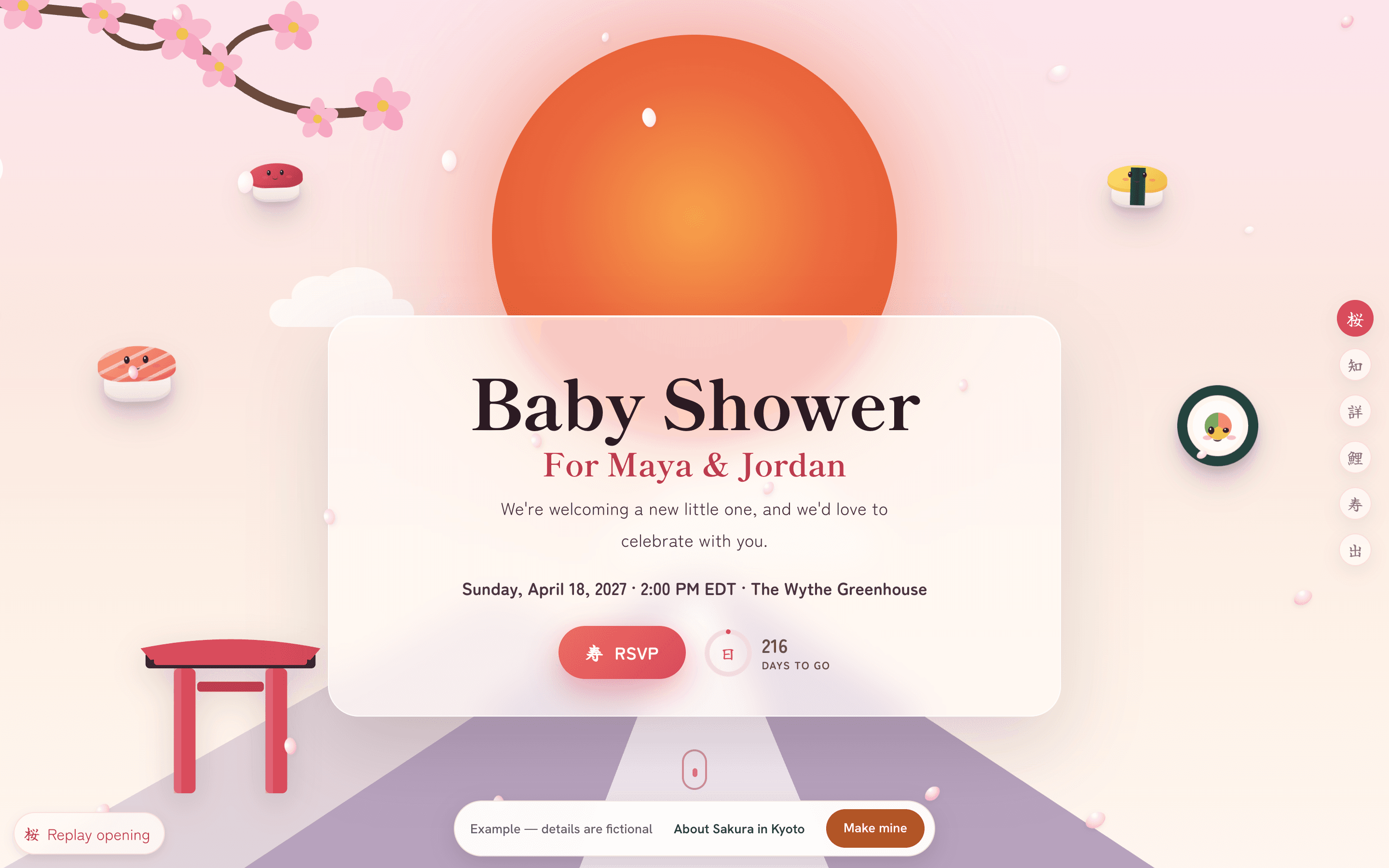 Sakura in Kyoto — the baby shower website